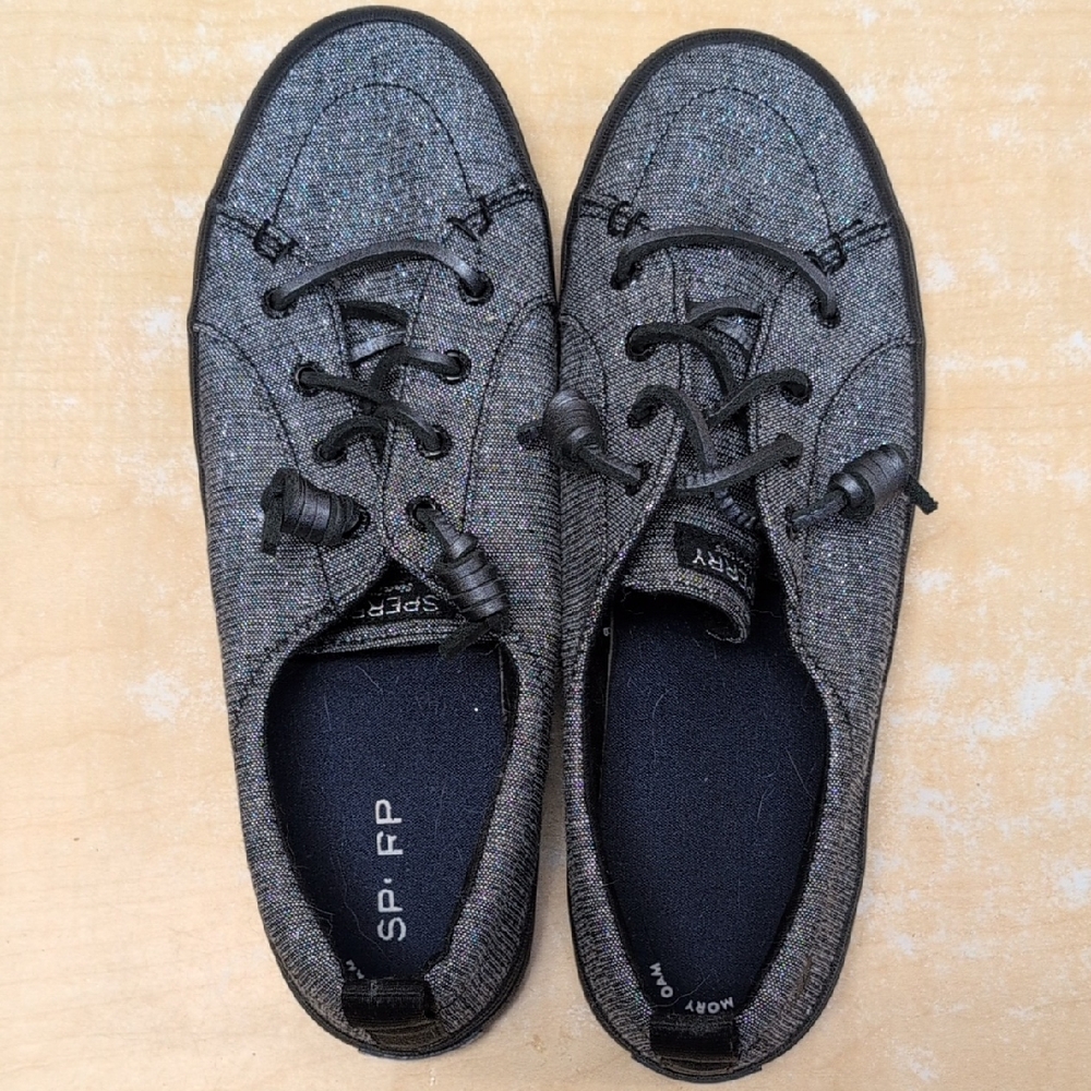 Sperry Women's Black Glitter Sneakers